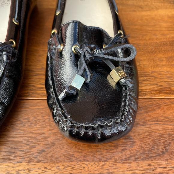 Michael Kors Amber Boat Shoe Black Patent Leather Loafers Driving Moc Womens 8 - Picture 13 of 14
